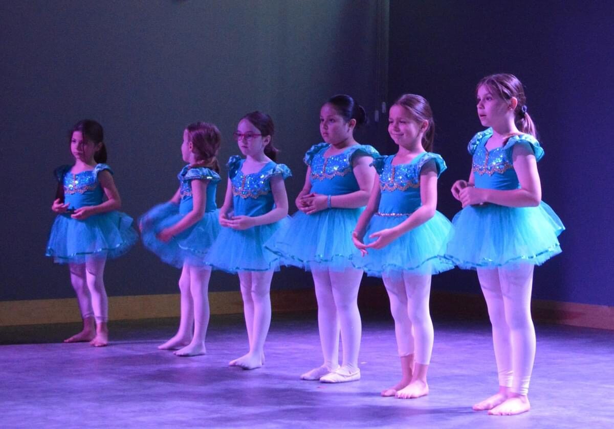 Young dancers performing in recital